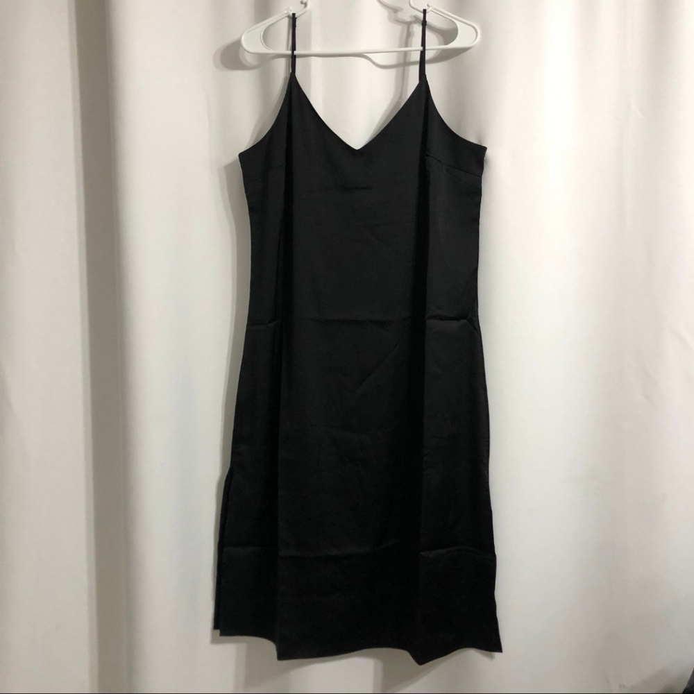 The Drop Women's Ana Silky V-neck Midi Slip Dress size L New